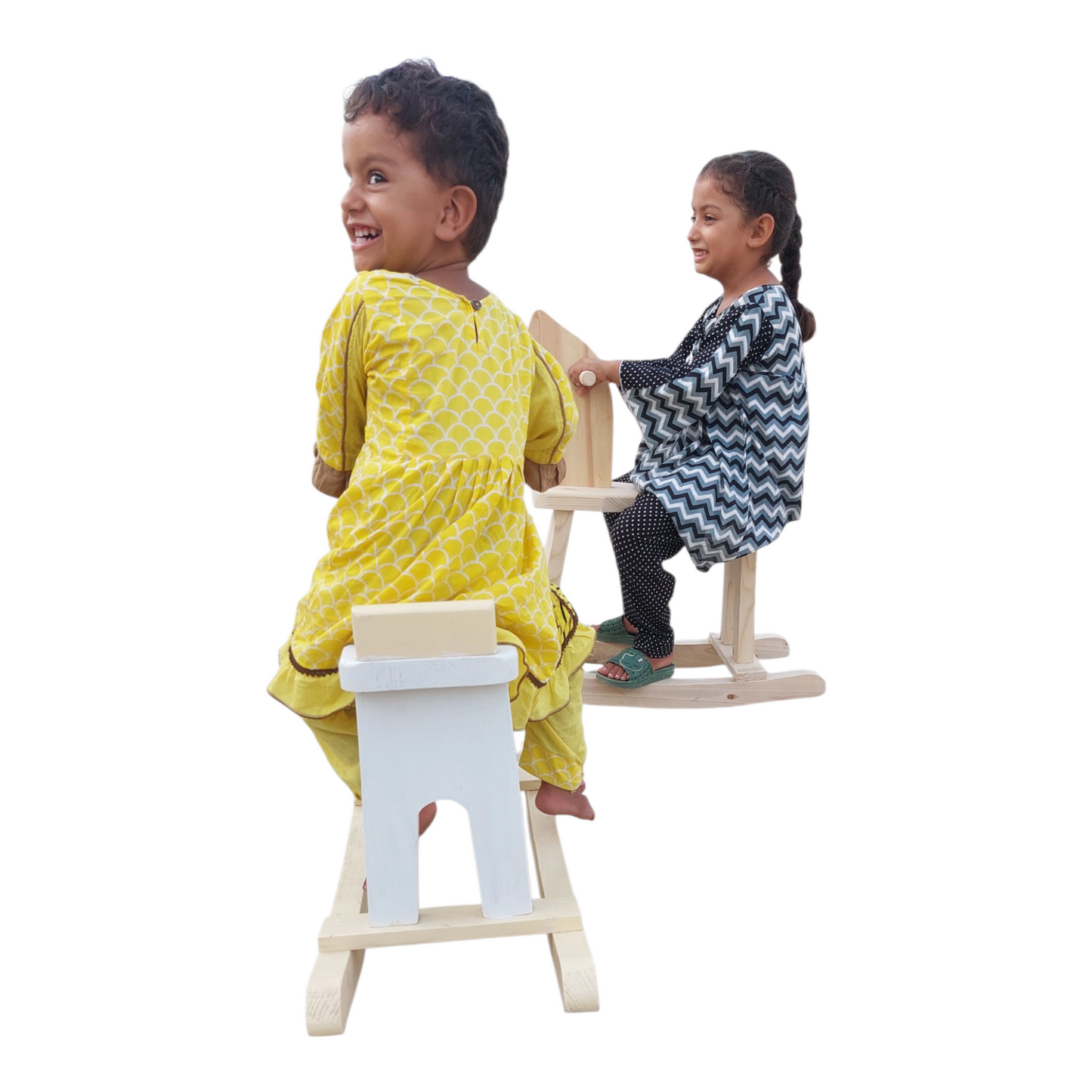 Wooden Rocking Horse, Baby Wood Ride On Toys for 1-5 Year Old, White, Red Rocker Toy for Kid, Toddler Ride Animal Indoor/Outdoor, Boy&Girl Rocking Animal, Infant Ride Toy, Eid/Birthday Gift