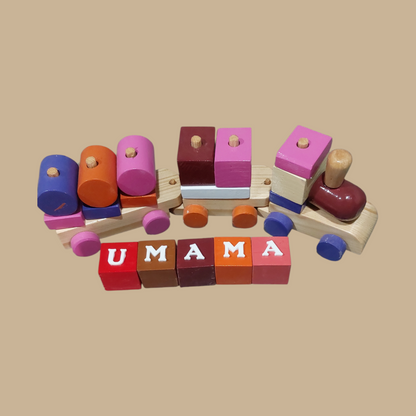 Personalized Wooden Name Train