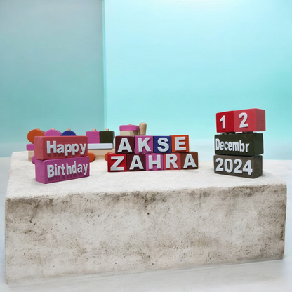 Personalized Wooden Stacking Train & Milestone Set (Birthday Edition)