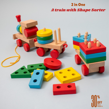 Handmade Train with Shapes Sorting