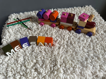 Personalized Wooden Name Train