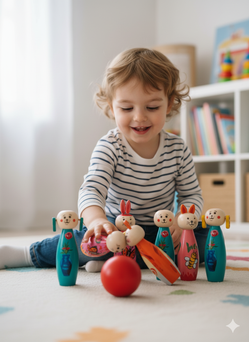 Wooden Animal Bowling Set